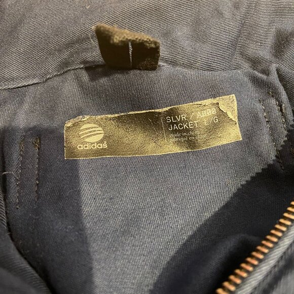 Adidas SLVR Men's Navy Blue Hooded Jacket Size L - Picture 4 of 5
